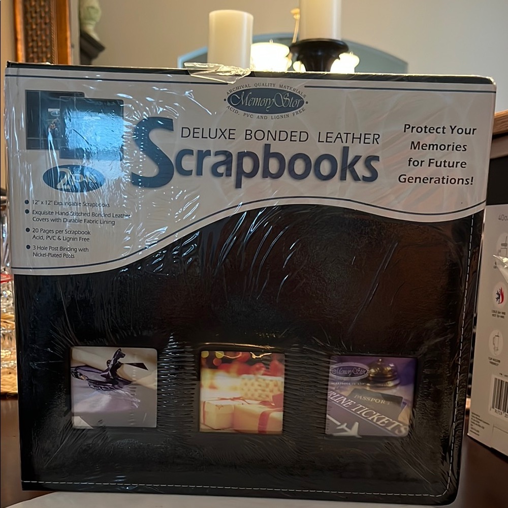Memory Stor 2-pack Black Deluxe Bonded Leather Scrapbook